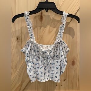 SHEIN brand floral peasant crop top size Medium